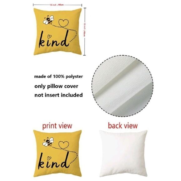 Be 🐝 Kind Pillow Cover - Picture 3 of 5
